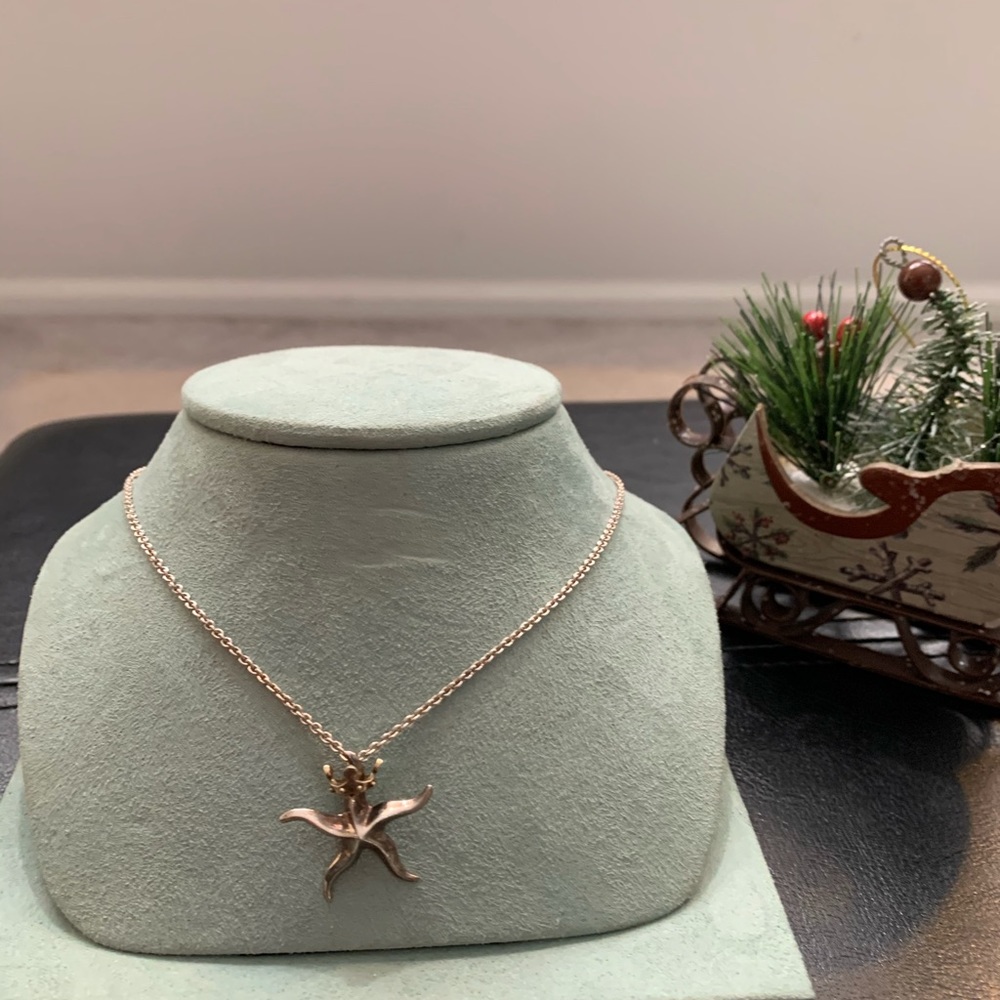 Asprey sterling silver starfish pendant necklace